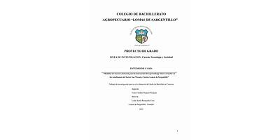COLEGIO DE BACHILLERATO AGROPECUARIO LOMAS DE SARGENTILLO