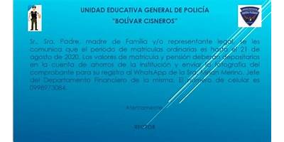 UNIDAD EDUCATIVA GENERAL DE POLICIA BOLIVAR CISNEROS