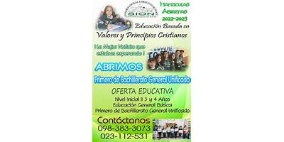UNIDAD EDUCATIVA PARTICULAR SION INTERNATIONAL CHRISTIAN SCHOOL